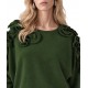 Bill Cost Top Knitted With Ruffles-Green Bill Cost Top Knitted With Ruffles-Green