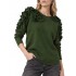 Bill Cost Top Knitted With Ruffles-Green