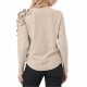 Bill Cost Top Knitted With Ruffles-Vanilla Bill Cost Top Knitted With Ruffles-Vanilla