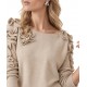 Bill Cost Top Knitted With Ruffles-Vanilla Bill Cost Top Knitted With Ruffles-Vanilla
