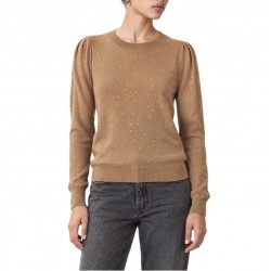 Bill Cost Top Knitted With Sequins-Beige