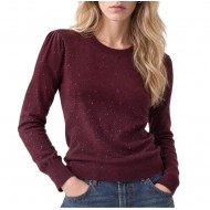 Bill Cost Top Knitted With Sequins-Bordeuax