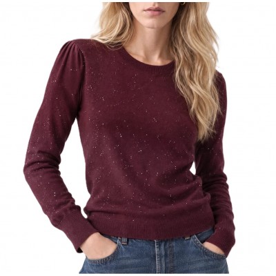 Bill Cost Top Knitted With Sequins-Bordeuax
