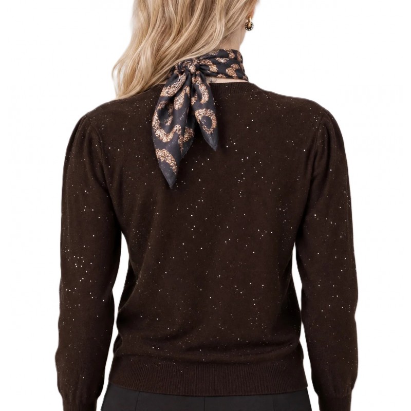 Bill Cost Top Knitted With Sequins-Brown Bill Cost Top Knitted With Sequins-Brown
