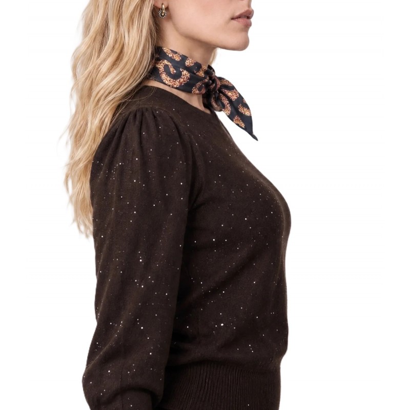 Bill Cost Top Knitted With Sequins-Brown Bill Cost Top Knitted With Sequins-Brown