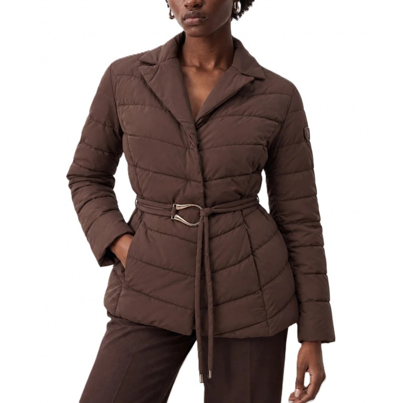 Bill Cost Cropped Quilted Jacket-Brown Bill Cost Cropped Quilted Jacket-Brown