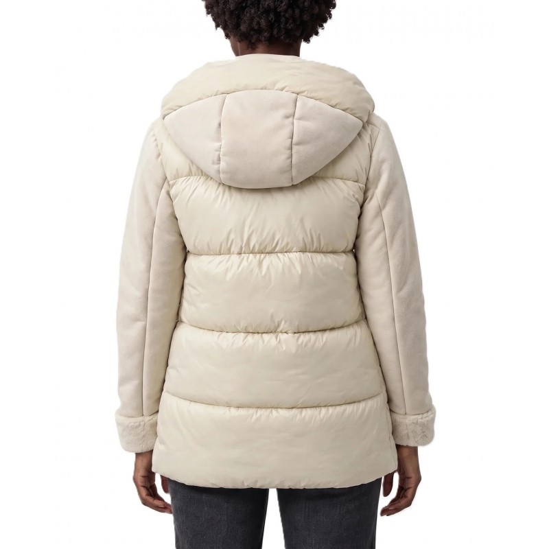 Bill Cost Quilted Jacket With Suede-Vanilla Bill Cost Quilted Jacket With Suede-Vanilla