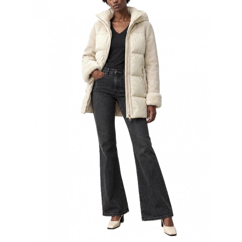 Bill Cost Quilted Jacket With Suede-Vanilla Bill Cost Quilted Jacket With Suede-Vanilla