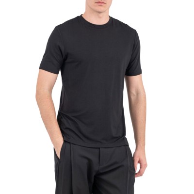 Vittorio T-Shirt In Bamboo Fabric-Black