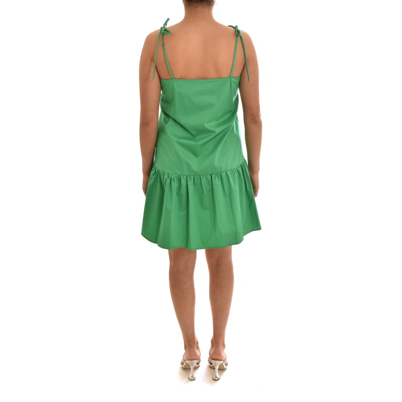 Twenty-29 Short Sleeveless Friled Dress-Green