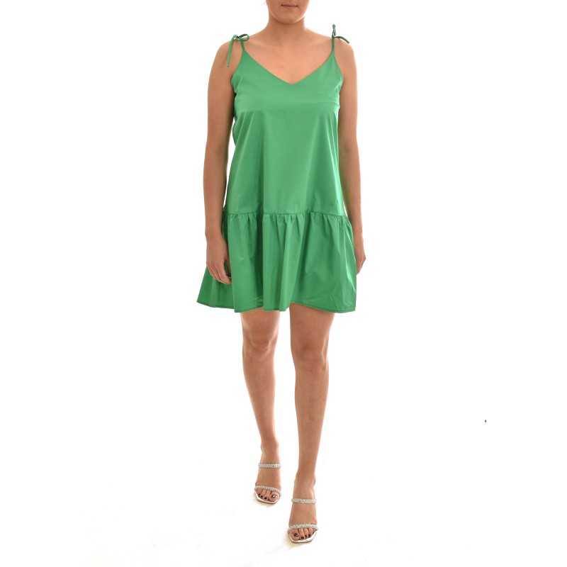 Twenty-29 Short Sleeveless Friled Dress-Green