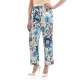 Twenty-29 Crop Pants Satin Patterned-Floral White/Blue