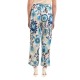 Twenty-29 Crop Pants Satin Patterned-Floral White/Blue