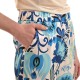 Twenty-29 Crop Pants Satin Patterned-Floral White/Blue