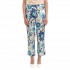Twenty-29 Crop Pants Satin Patterned-Floral White/Blue