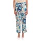 Twenty-29 Crop Pants Satin Patterned-Floral White/Blue
