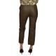 Motel Faux Leather Trousers-Military Khaki
