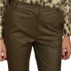 Motel Faux Leather Trousers-Military Khaki