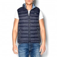 Brokers Sleeveless Reversible Jacket With Rubber Logo-Navy