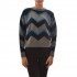Marella Sparta Wool-Knit Patterned Jumper-Black/Blue/Grey