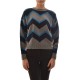Marella Sparta Wool-Knit Patterned Jumper-Black/Blue/Grey Marella Sparta Wool-Knit Patterned Jumper-Black/Blue/Grey