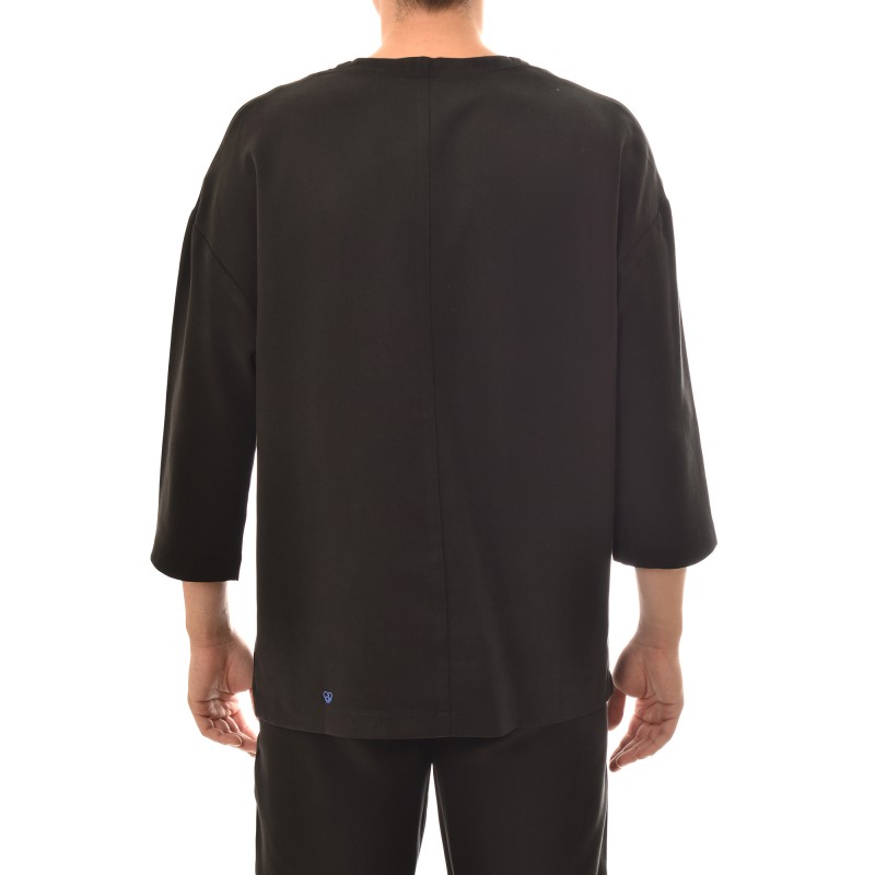 Diverse Relaxed Fit T-Shirt In Lyocell Fabric-Black