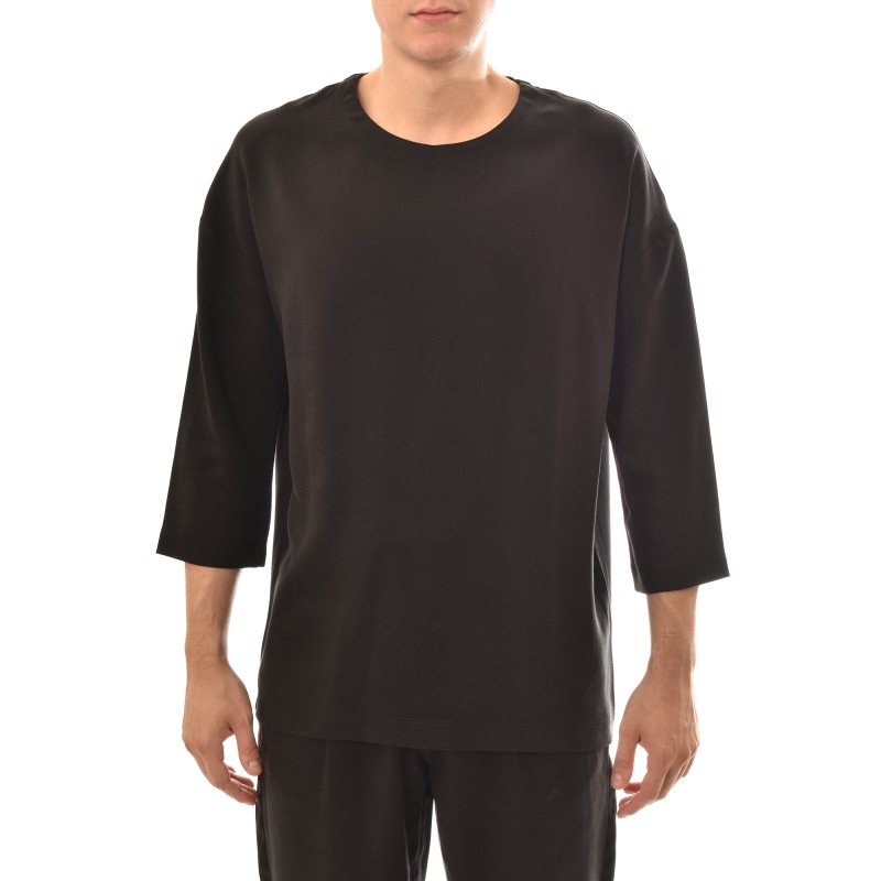 Diverse Relaxed Fit T-Shirt In Lyocell Fabric-Black