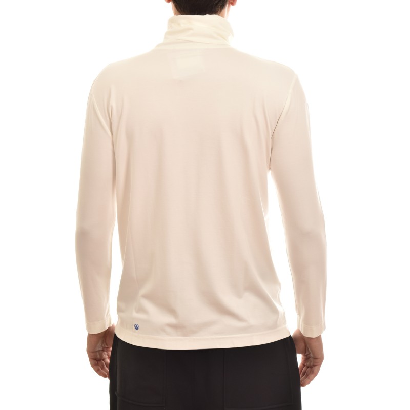 Diverse Smooth Feel Turtleneck Blouse-Off White