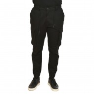 Brokers Cargo Trousers Nakamura Carrot Loose Fit-Black