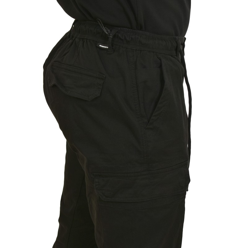 Brokers Cargo Trousers Nakamura Carrot Loose Fit-Black