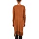 Dixie Knitted Blouse Long V-Neck & Fringes-Tabac Dixie Knitted Blouse Long V-Neck & Fringes-Tabac