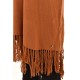 Dixie Knitted Blouse Long V-Neck & Fringes-Tabac Dixie Knitted Blouse Long V-Neck & Fringes-Tabac
