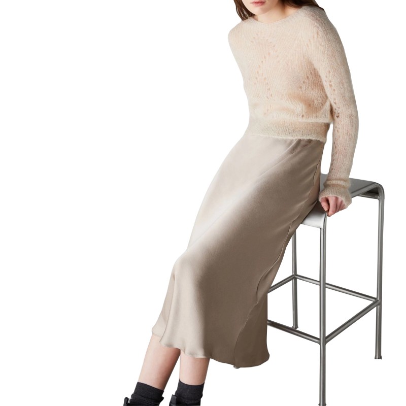 Emme Calco Midi Skirt-Ecru