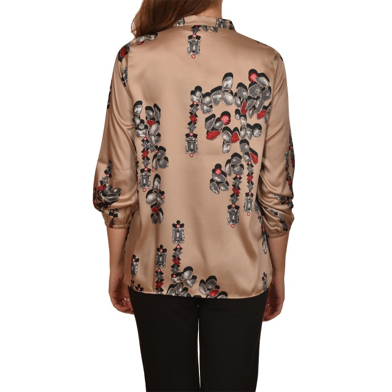 Marella Article Patterned Twill Blouse-Beige Marella Article Patterned Twill Blouse-Beige