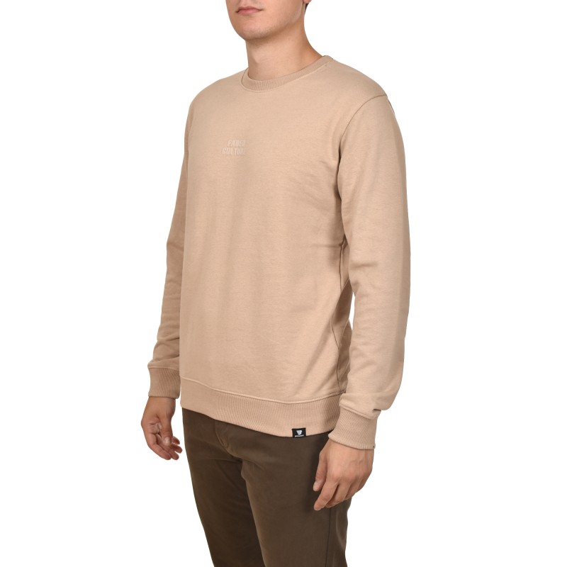 Brokers Faded Culture Logo Sweatshirt In Regular Fit-Beige