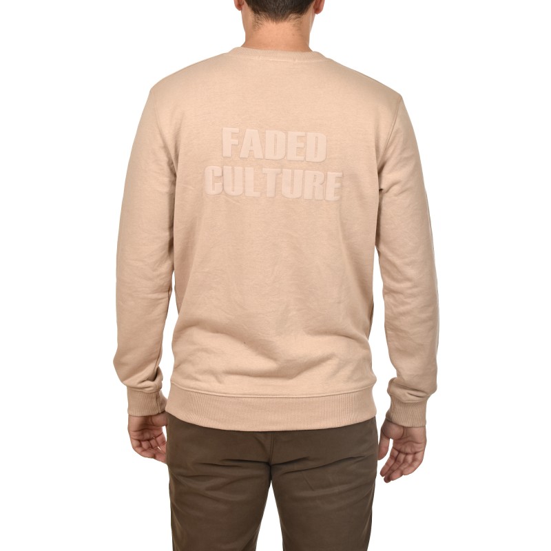 Brokers Faded Culture Logo Sweatshirt In Regular Fit-Beige