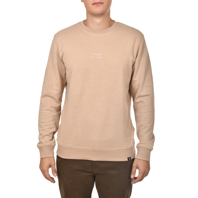 Brokers Faded Culture Logo Sweatshirt In Regular Fit-Beige