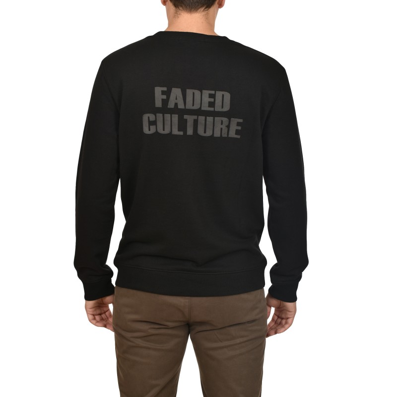 Brokers Faded Culture Logo Sweatshirt In Regular Fit-Black