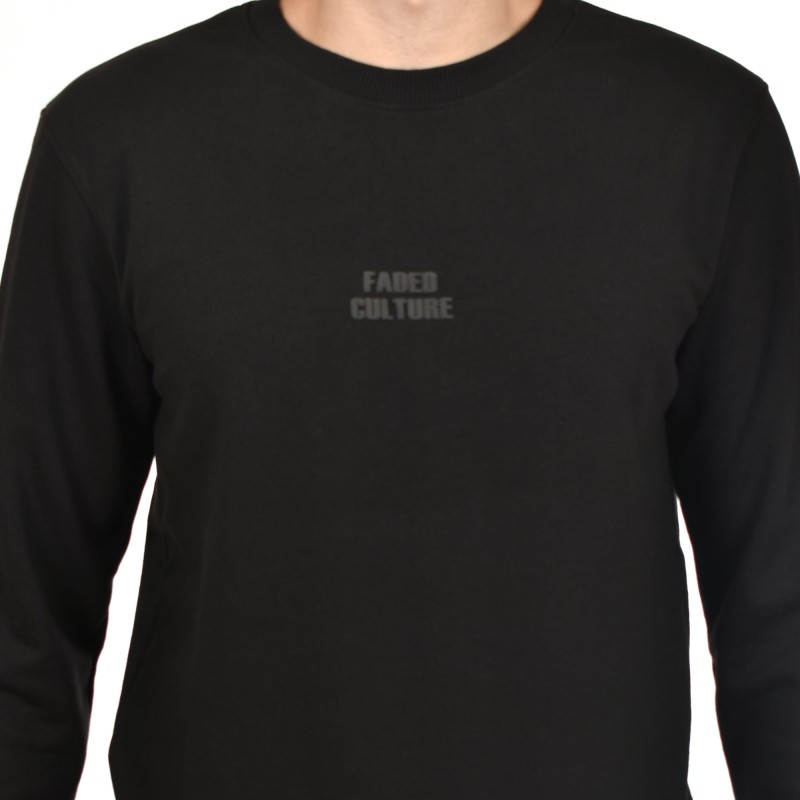 Brokers Faded Culture Logo Sweatshirt In Regular Fit-Black