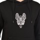 Brokers French Pug Logo Hoodie Sweatshirt In Regular Fit-Black