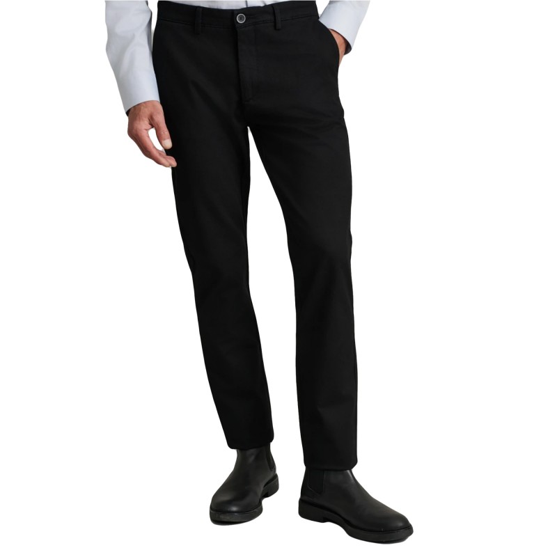 Navy & Green Trousers Apieto Modern Fit-Midnight Black