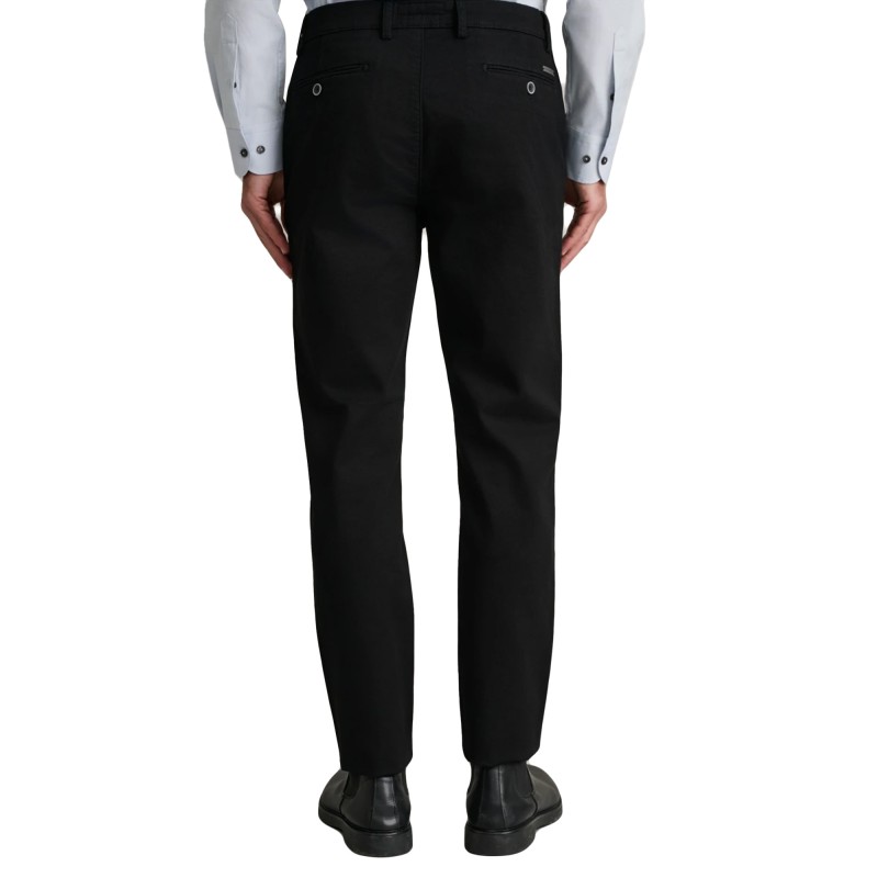 Navy & Green Trousers Apieto Modern Fit-Midnight Black