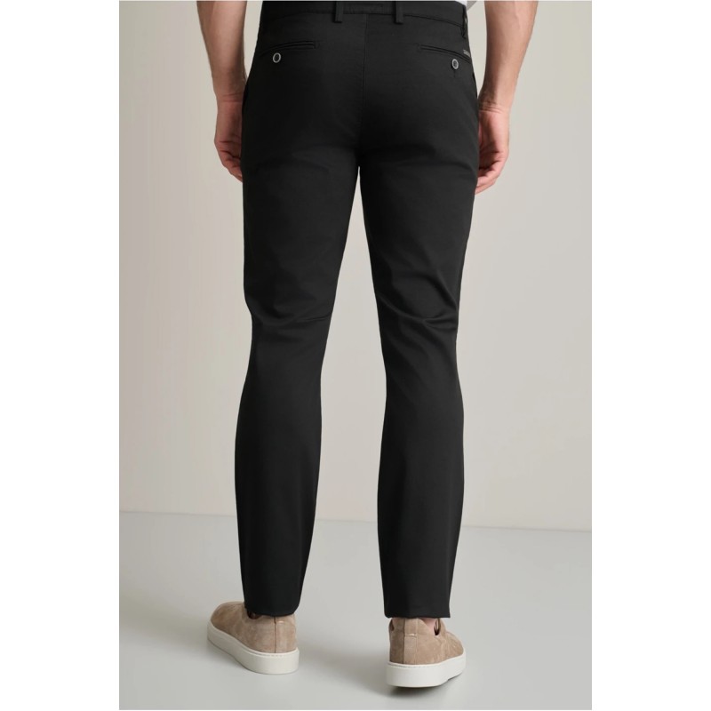 Navy & Green Trousers Modern Fit-Black
