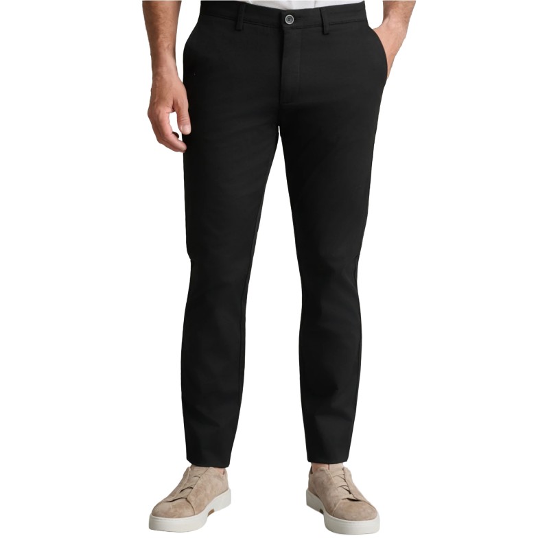 Navy & Green Trousers Modern Fit-Black