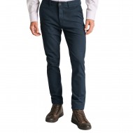 Navy & Green Modern Fit Chinos With Micropattern-Medieval Blue