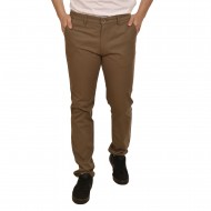 Navy & Green Modern Fit Trousers-Dusty Olive