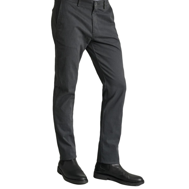 Navy & Green Modern Fit Chinos With Micropattern-Pewter Navy & Green Modern Fit Chinos With Micropattern-Pewter