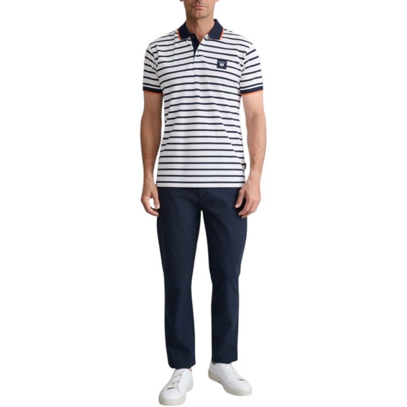 Navy & Green Trousers Apieto Modern Fit-Ultramarine Blue Navy & Green Trousers Apieto Modern Fit-Ultramarine Blue