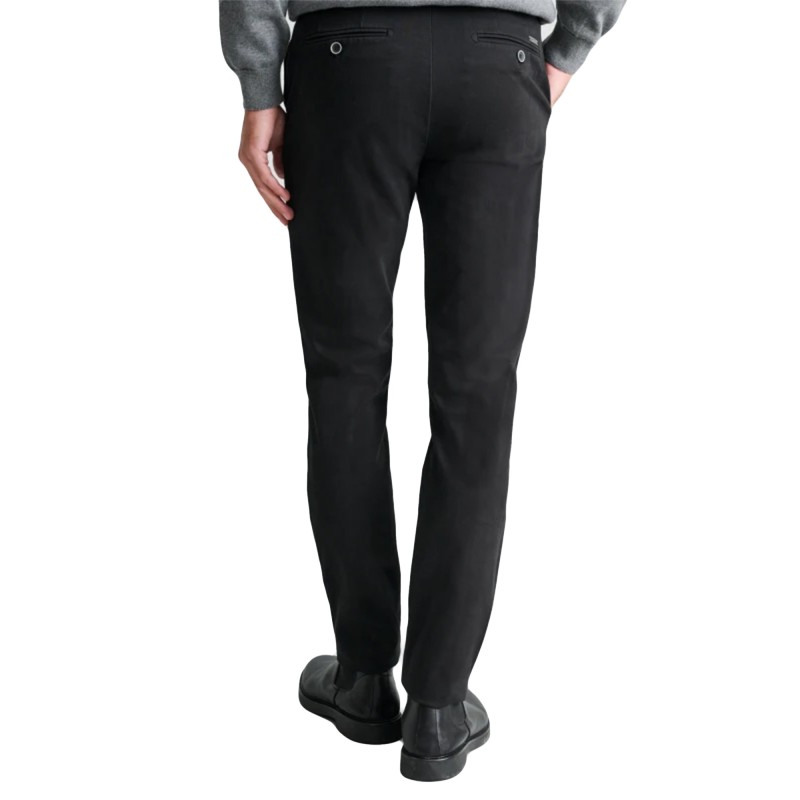 Navy & Green Modern Fit Trousers Without Pleats-Black Navy & Green Modern Fit Trousers Without Pleats-Black