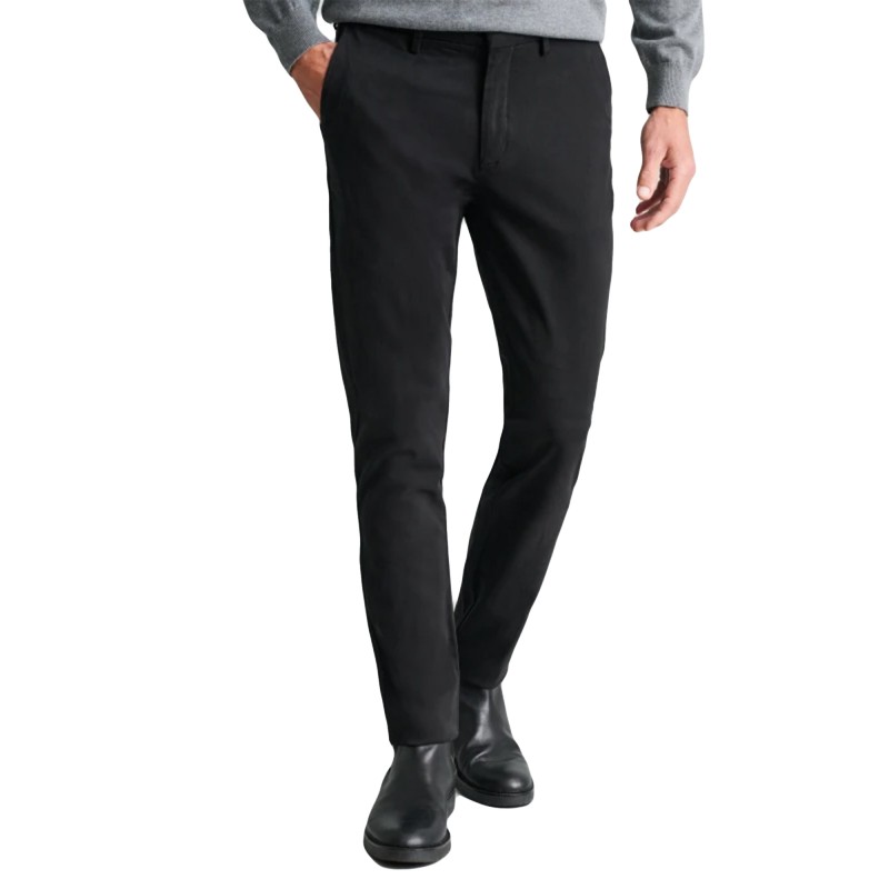 Navy & Green Modern Fit Trousers Without Pleats-Black Navy & Green Modern Fit Trousers Without Pleats-Black